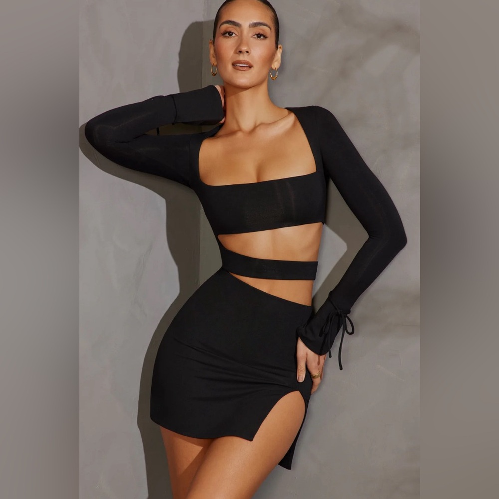 Oh Polly Long Sleeve Cut Out Mini Dress
